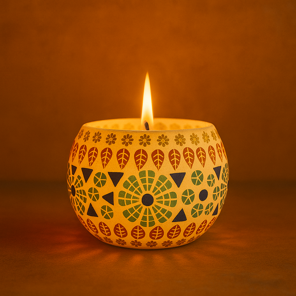 Mosaic Glass Tealight Candle Holder