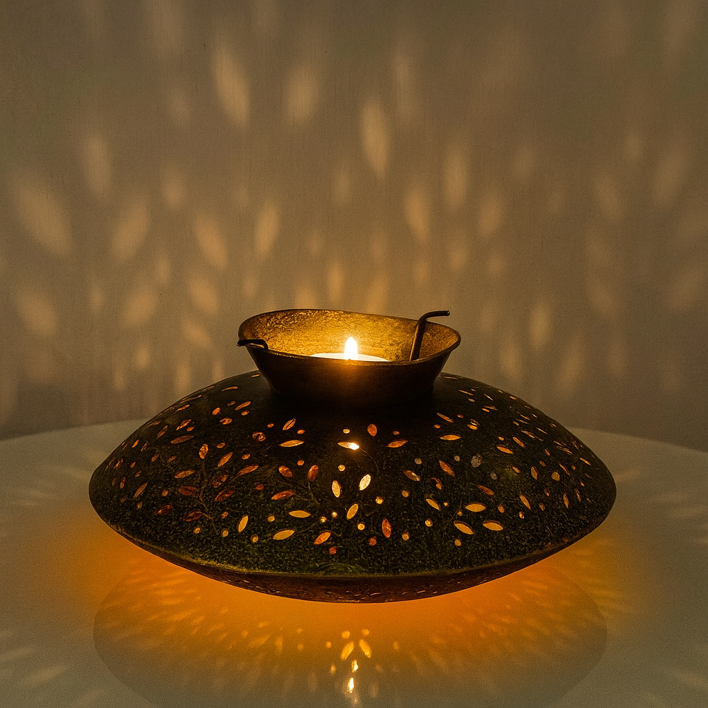 Antique Finish Metal Dome Tealight