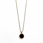 Premium Gold-Plated Black Round Pendant