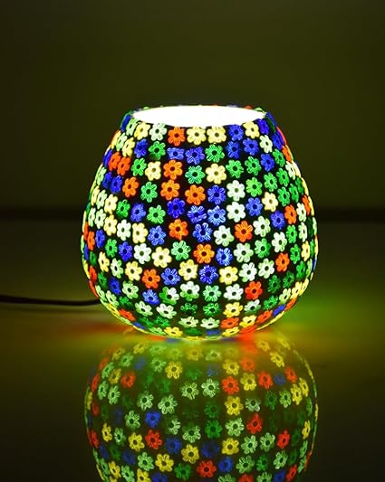 Handmade Multicolor Mosaic Flower Lamp