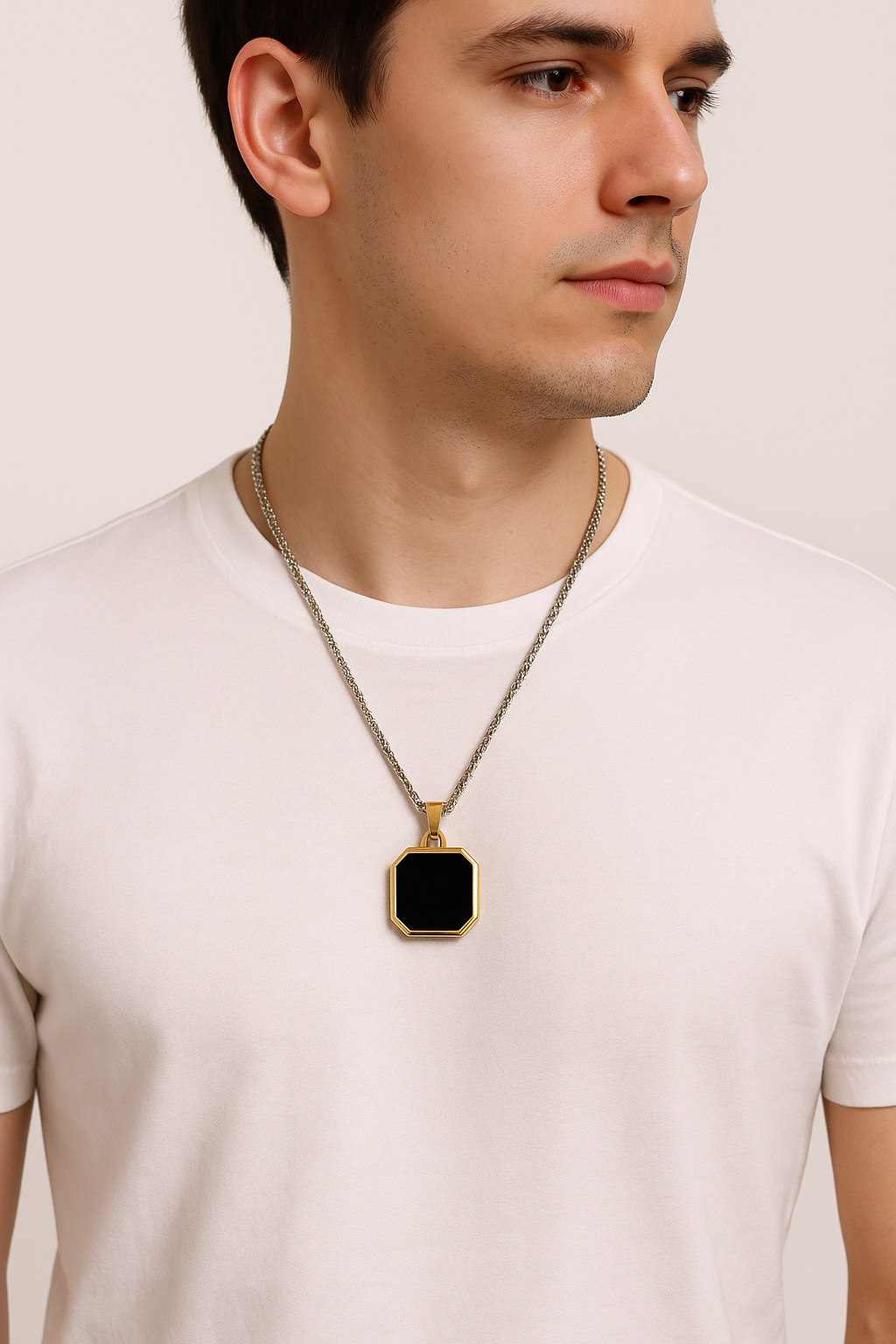 Sterling Silver Dog Tag Pendant Necklace | Military Style ID Tag with Ball Chain | Unisex Fashion Jewelry | Customizable Blank Tag for Men & Women