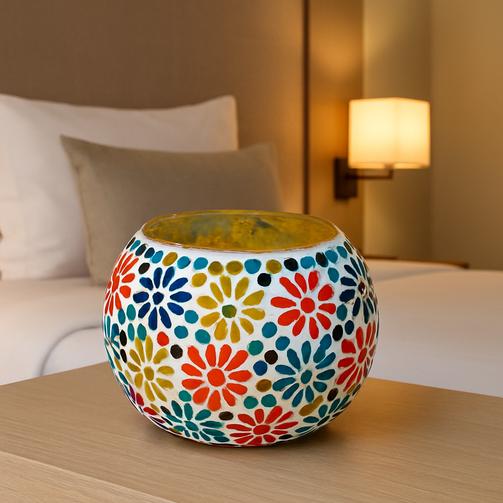 Handcrafted Mosaic Glass Tealight Candle Holder