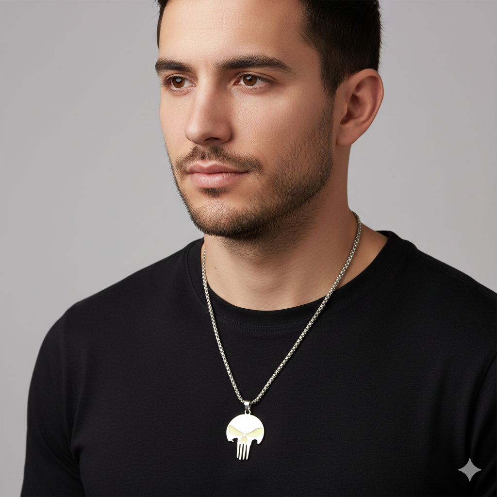 Men’s Silver Skull Pendant