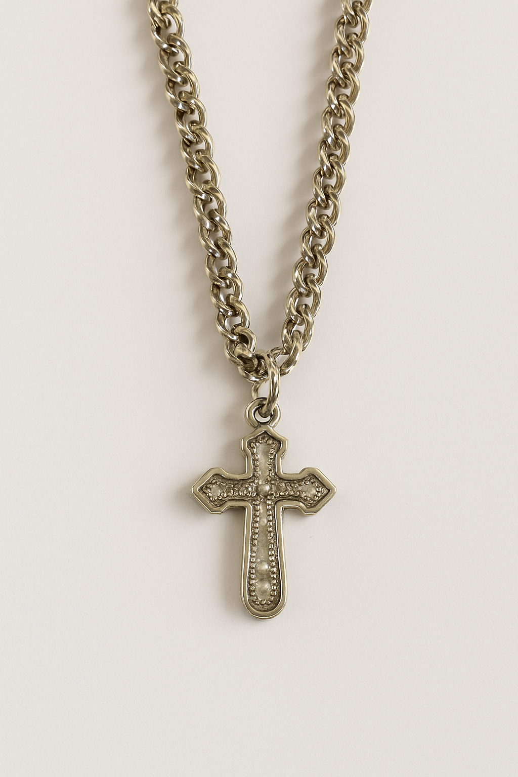 Silver Cross Pendant Chain
