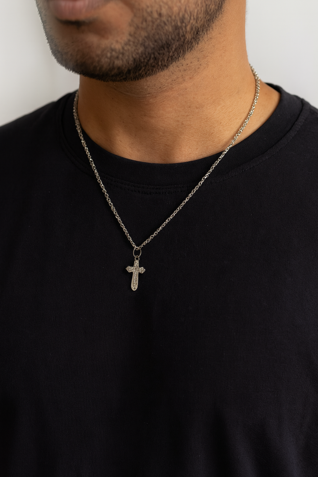 Silver Cross Pendant Chain