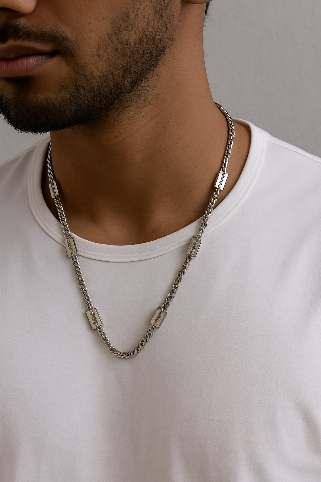 Silver Razor Blade Chain