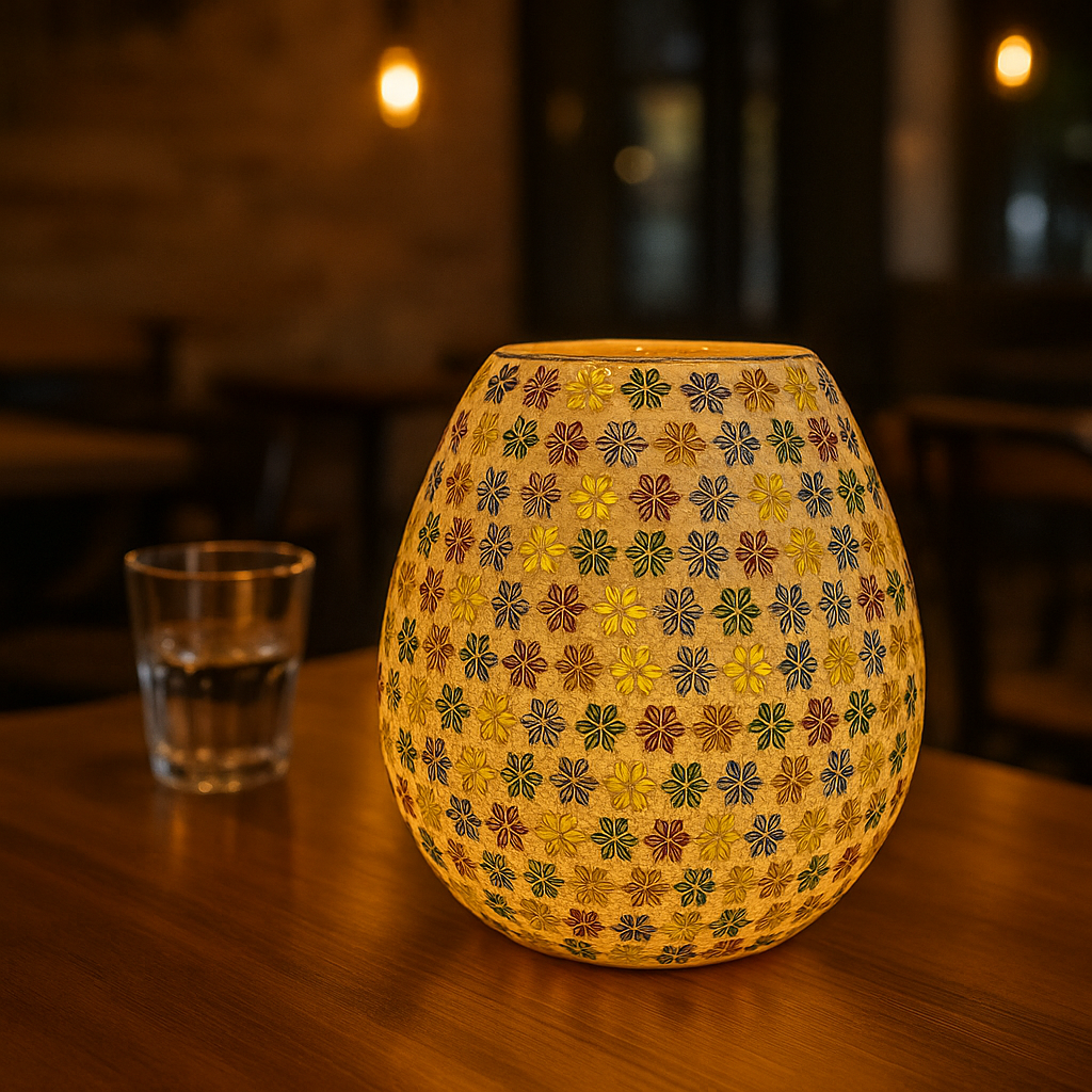 Handmade Multicolor Mosaic Flower Lamp