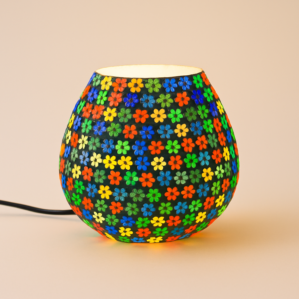 Handmade Multicolor Mosaic Flower Lamp