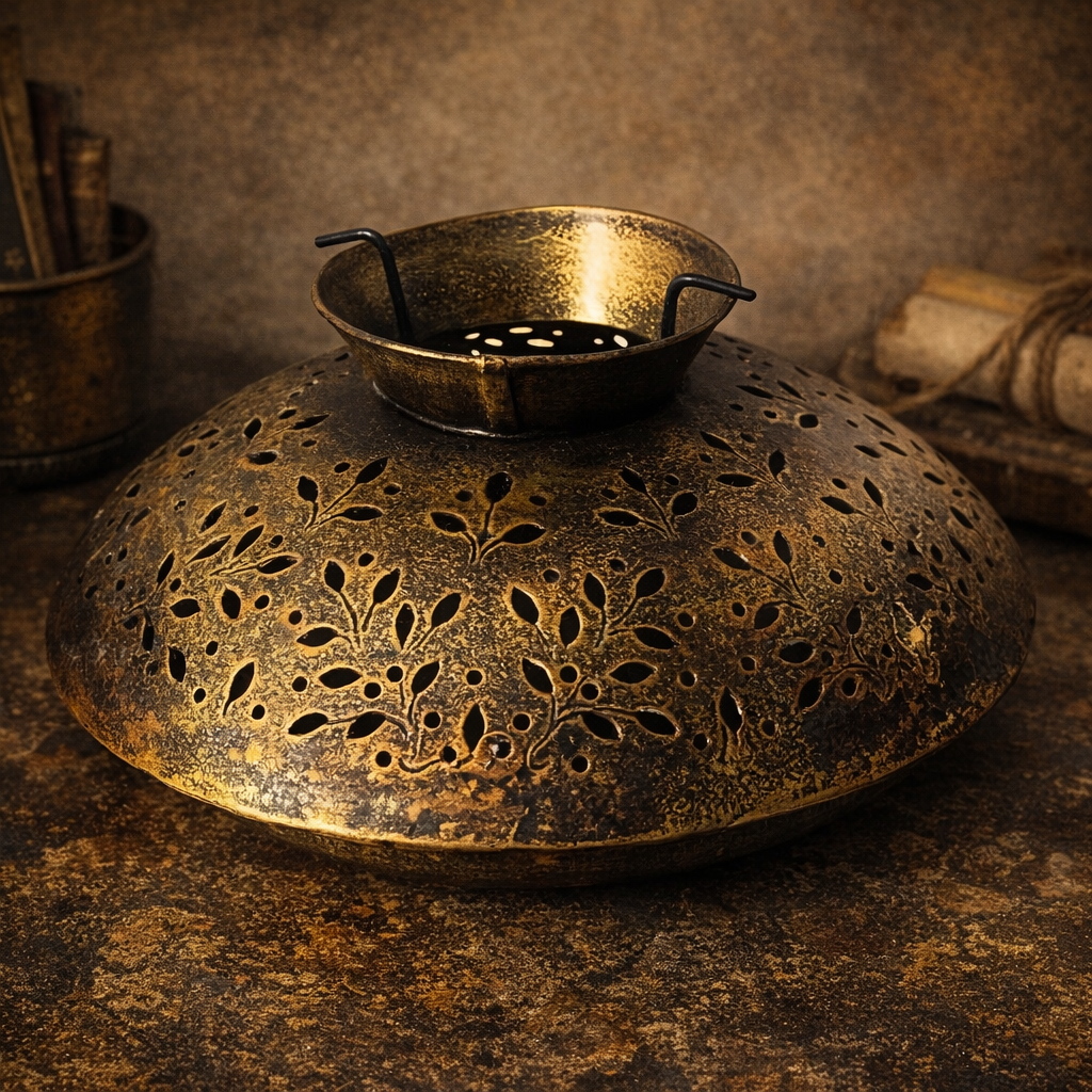 Antique Finish Metal Dome Tealight