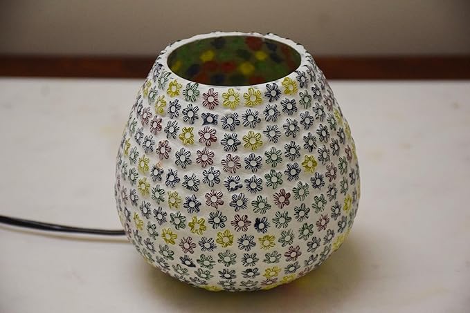 Handmade Multicolor Mosaic Flower Lamp