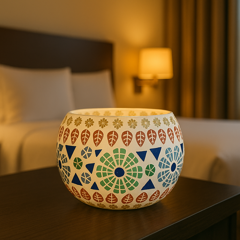 Mosaic Glass Tealight Candle Holder