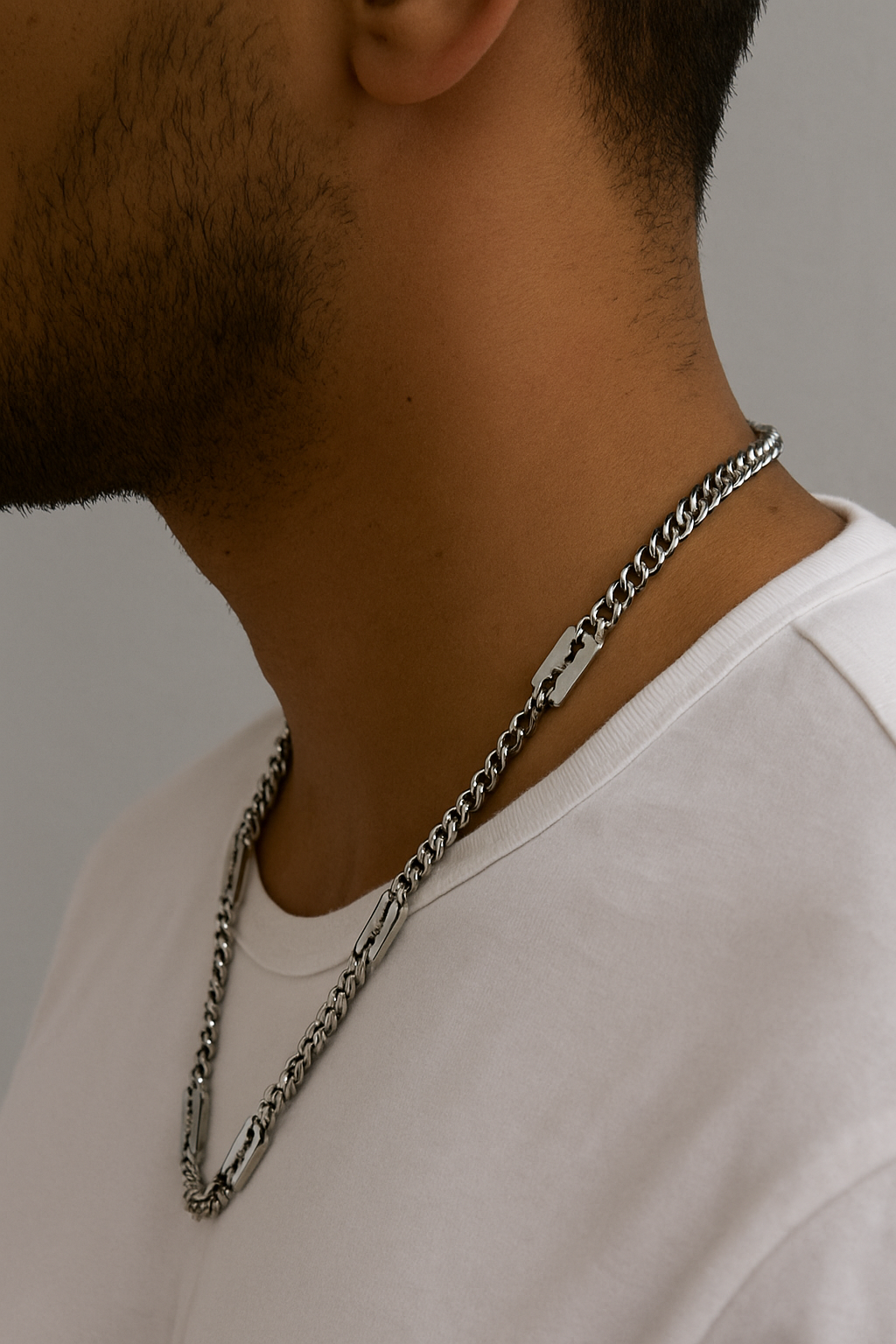 Silver Razor Blade Chain