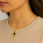 Gold Magical Staff Pendant