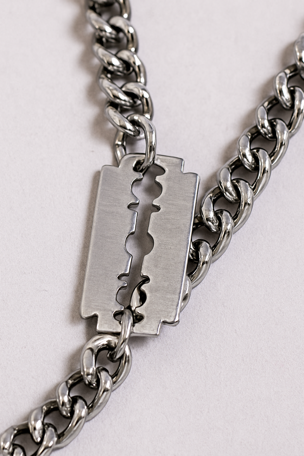 Silver Razor Blade Chain