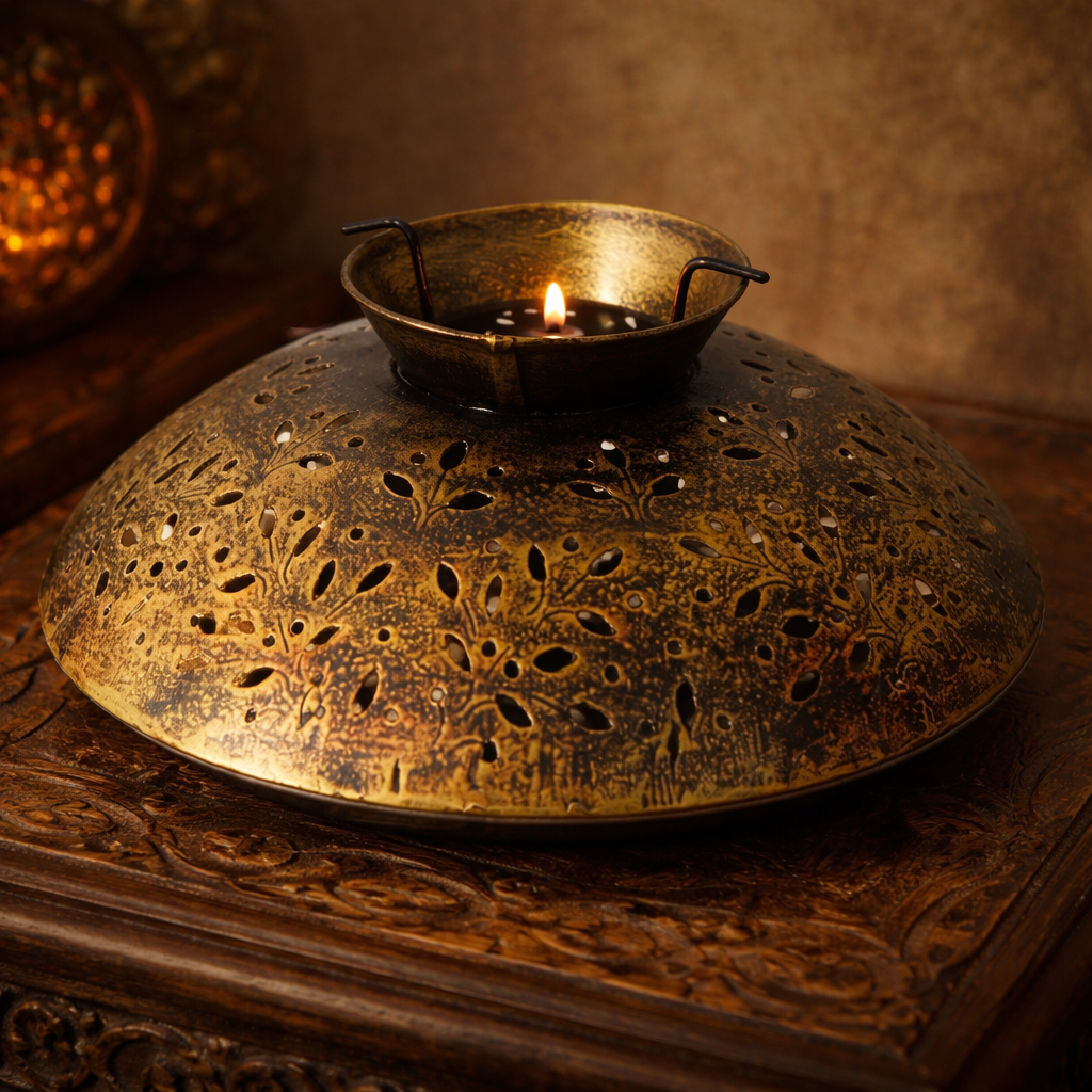 Antique Finish Metal Dome Tealight